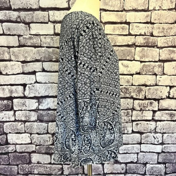 Lucky Brand Navy & White 3/4 Sleeve Blouse Size 1X - Picture 8 of 9